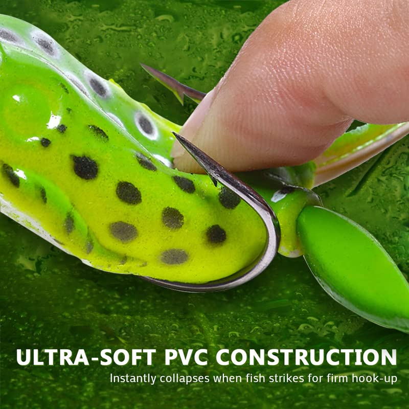 HENGJIA 5 pcs/Set Soft Frog Fishing Lures Snakehead Lure Topwater Simulation Soft Bass Bait Artificial Bait 5cm - Image 4